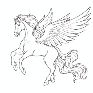 Desenho de cavalo pégaso para colorir