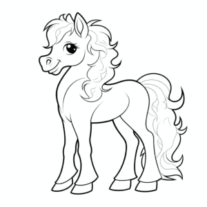 Desenho de cavalo pônei para colorir