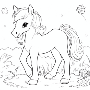 Desenho de cavalo pônei para colorir