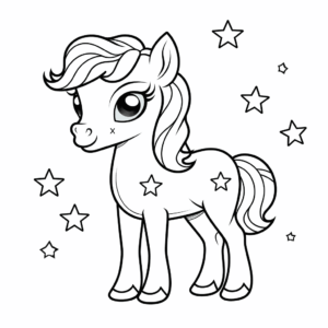 Desenho de cavalo radiante para colorir