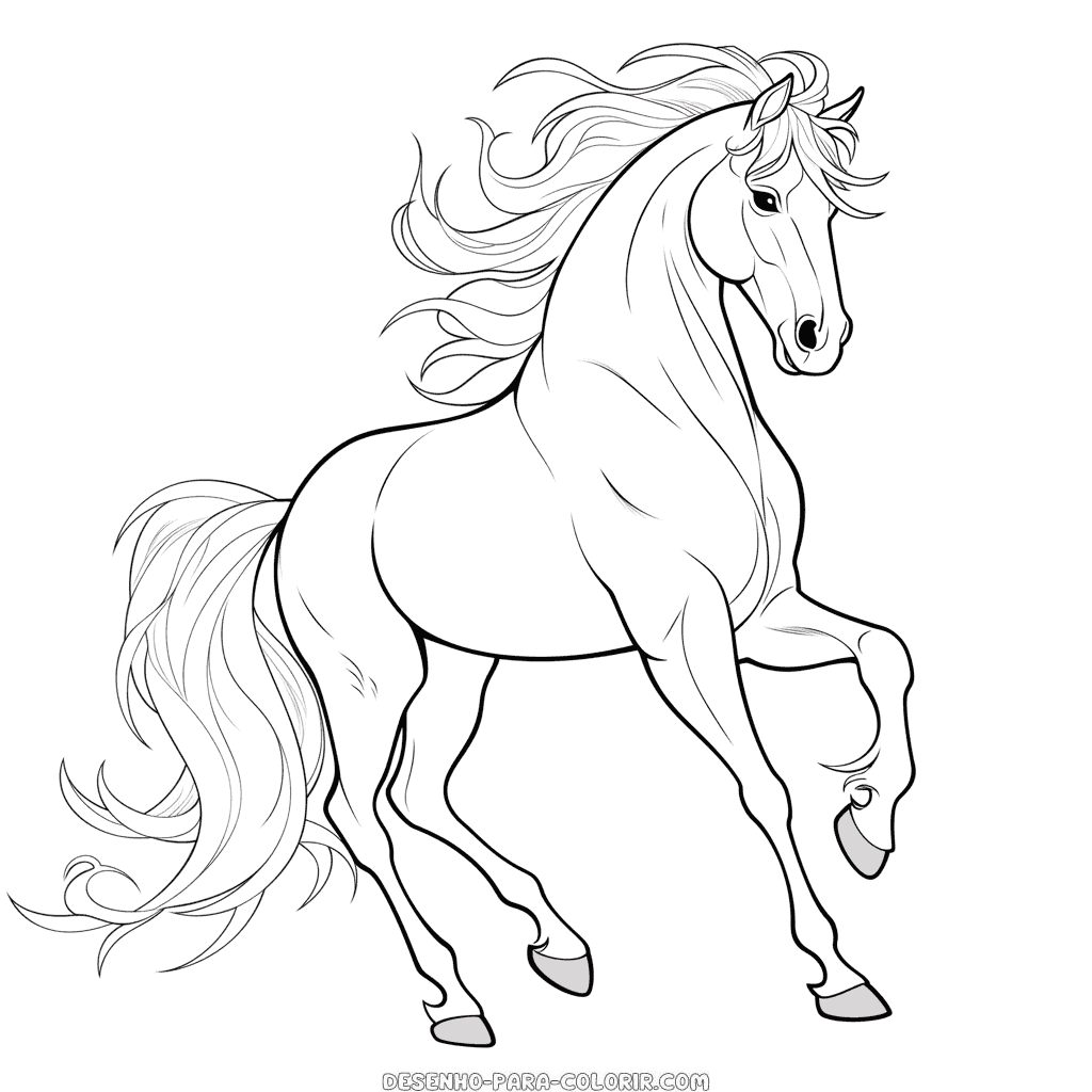 Desenho de cavalo real para colorir