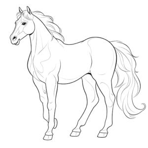 Desenho de cavalo realista para colorir