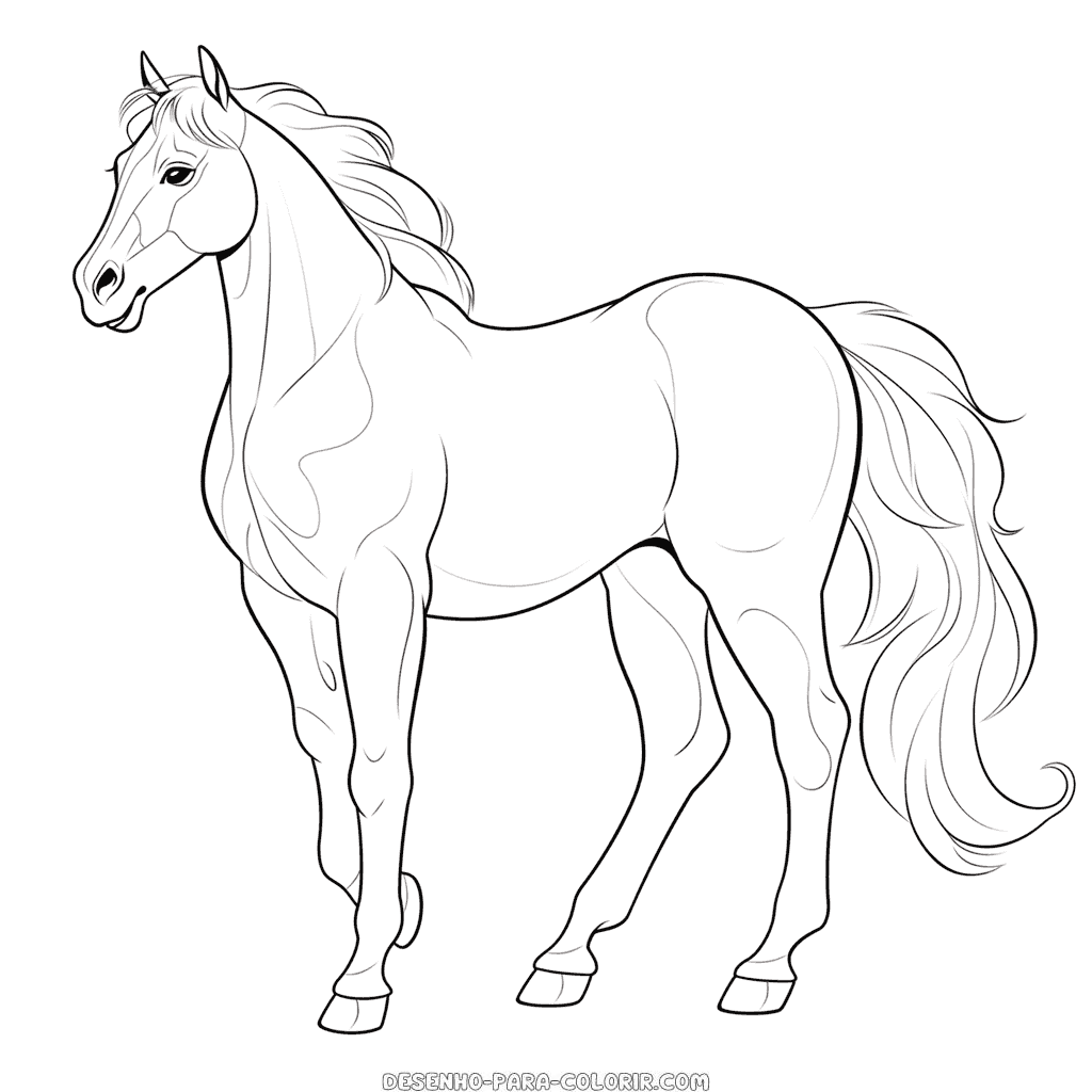 Desenho de cavalo realista para colorir