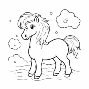 Desenho de cavalo relaxado para colorir