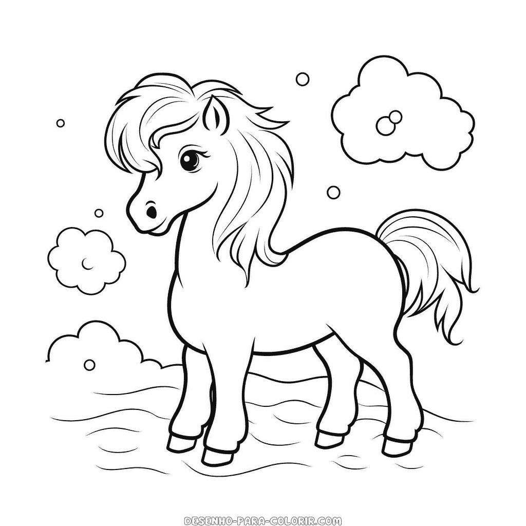 Desenho de cavalo relaxado para colorir