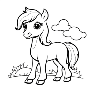 Desenho de cavalo respeitoso para colorir