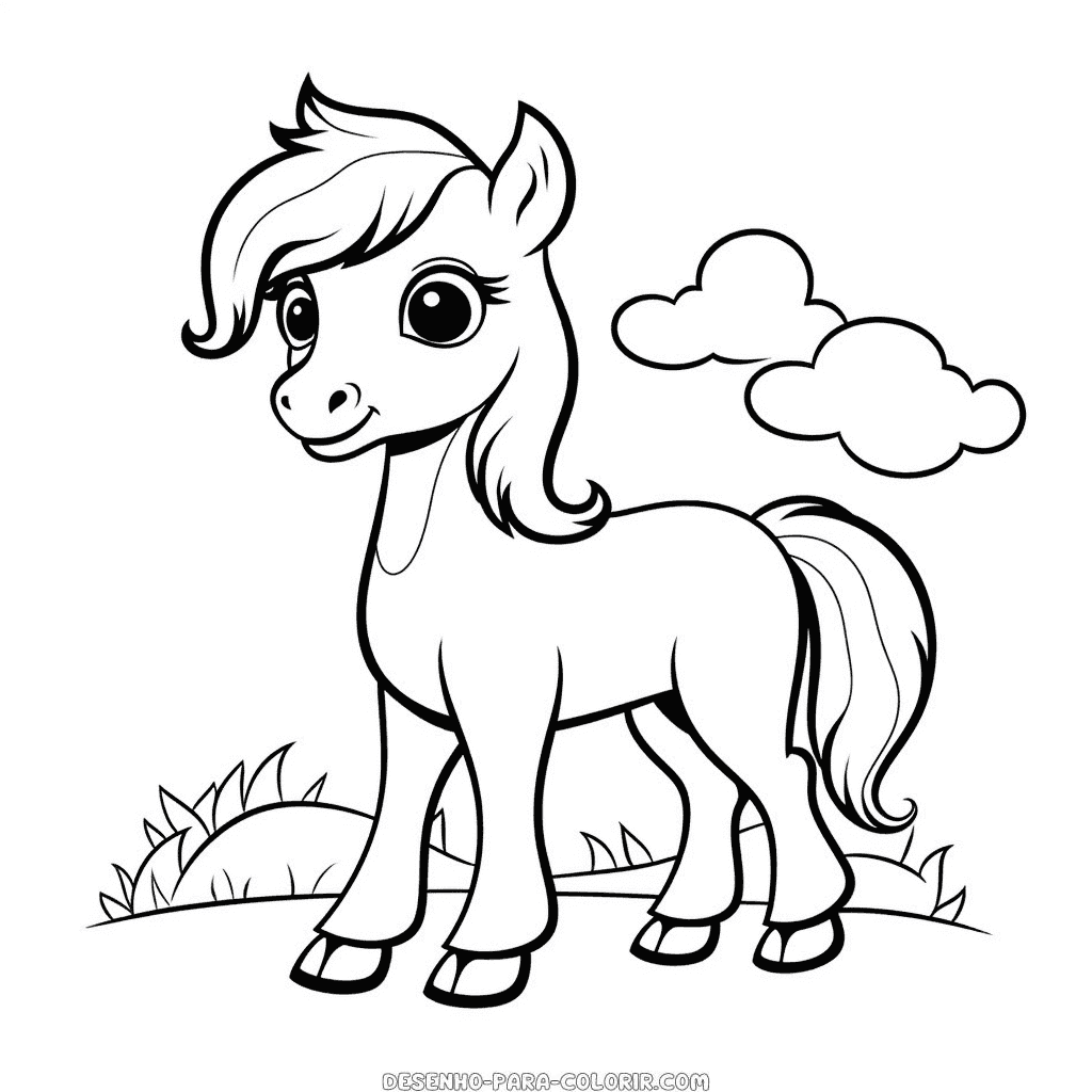 Desenho de cavalo respeitoso para colorir