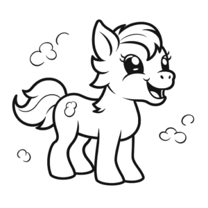 Desenho de cavalo risonho para colorir