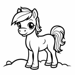 Desenho de cavalo satisfeito para colorir