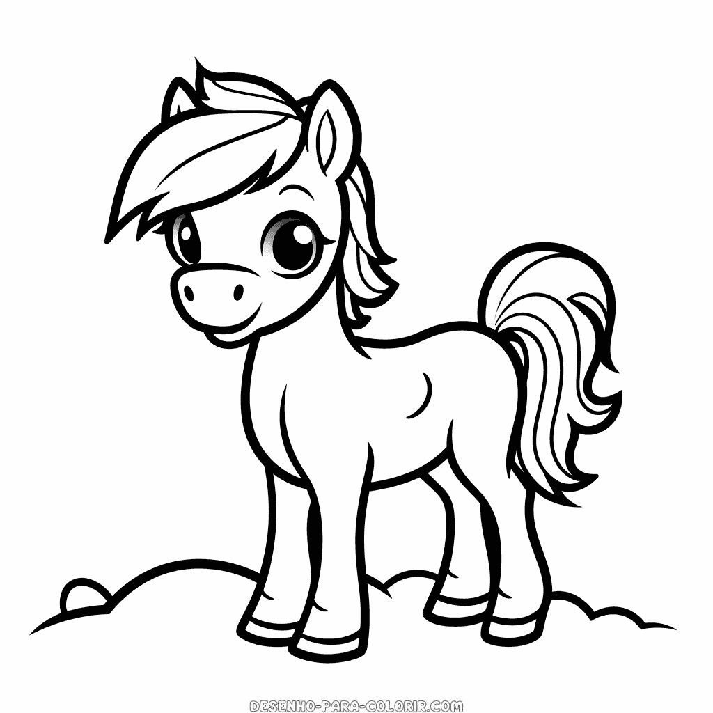 Desenho de cavalo satisfeito para colorir