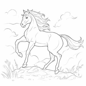 Desenho de cavalo selvagem para colorir