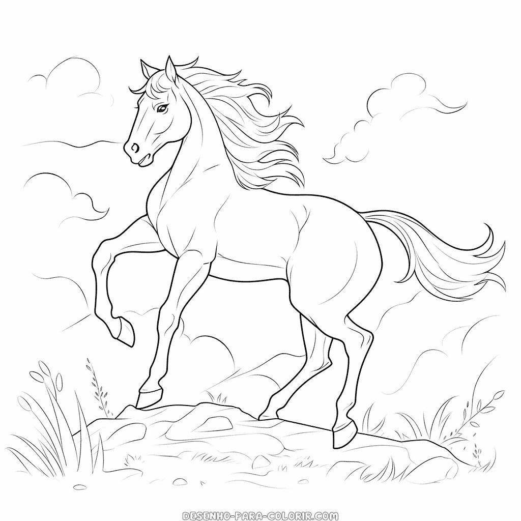 Desenho de cavalo selvagem para colorir