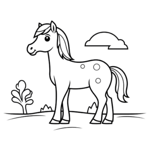 Desenho de cavalo sereno para colorir