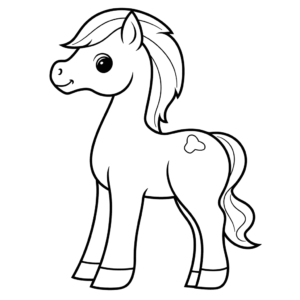 Desenho de cavalo simples para colorir