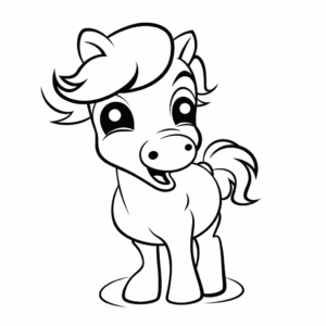 Desenho de cavalo sorridente para colorir