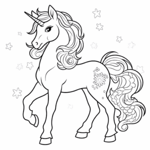 Desenho de cavalo unicórnio para colorir