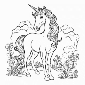 Desenho de cavalo unicórnio para colorir