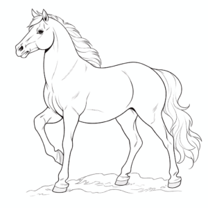 Desenho de cavalos que parecem reais para colorir