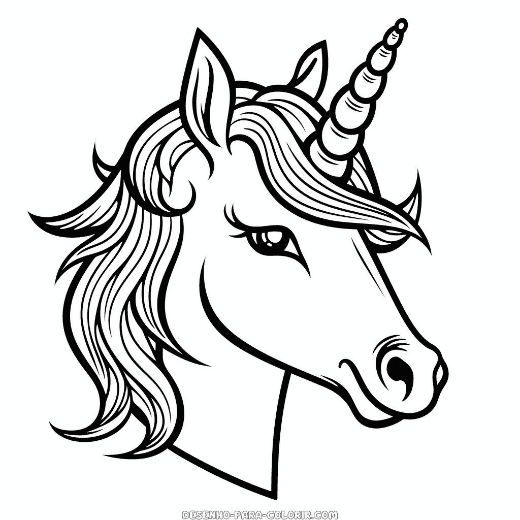 Desenho de chifre de unicórnio para colorir