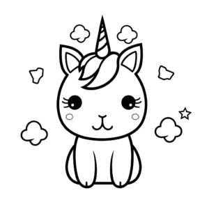 Desenho de coelhinho unicórnio para colorir