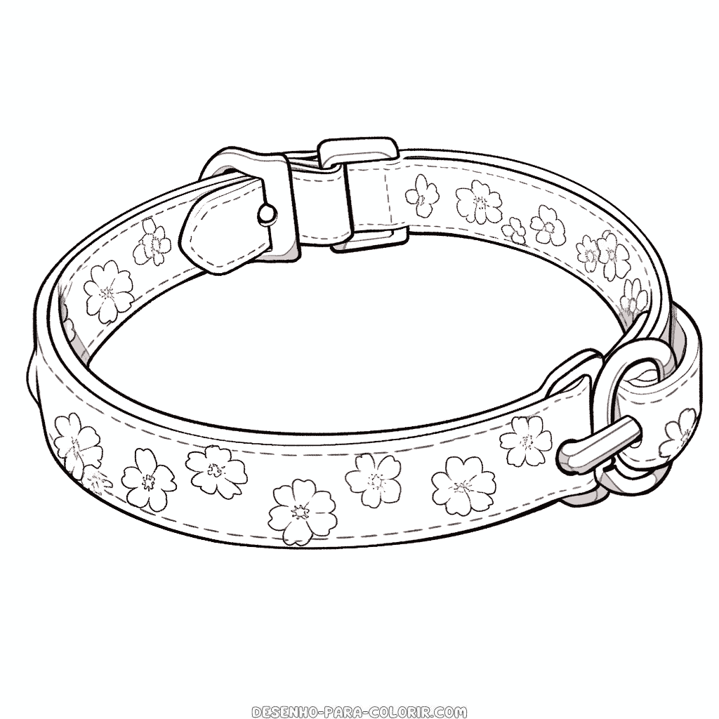 Desenho de coleira para cães para colorir