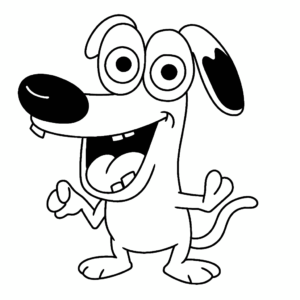 Desenho de coragem, o cão covarde para colorir