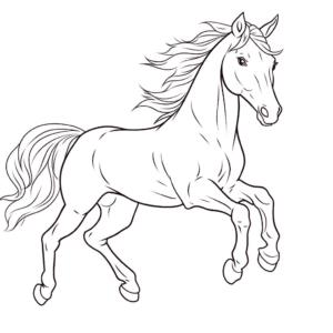 Desenho de corrida de cavalos para colorir