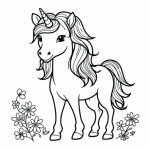 Desenho de curious unicorn para crianças para colorir