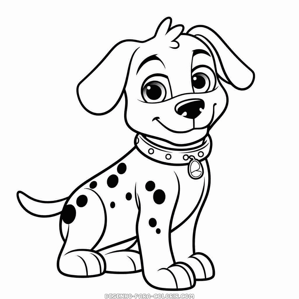 Desenho de dálmata com manchas para colorir