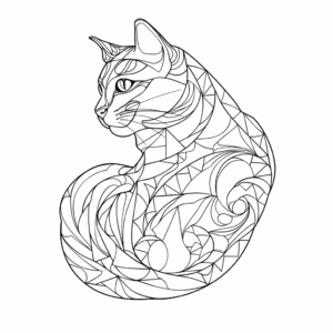 Desenho de desenho abstrato de gato para colorir