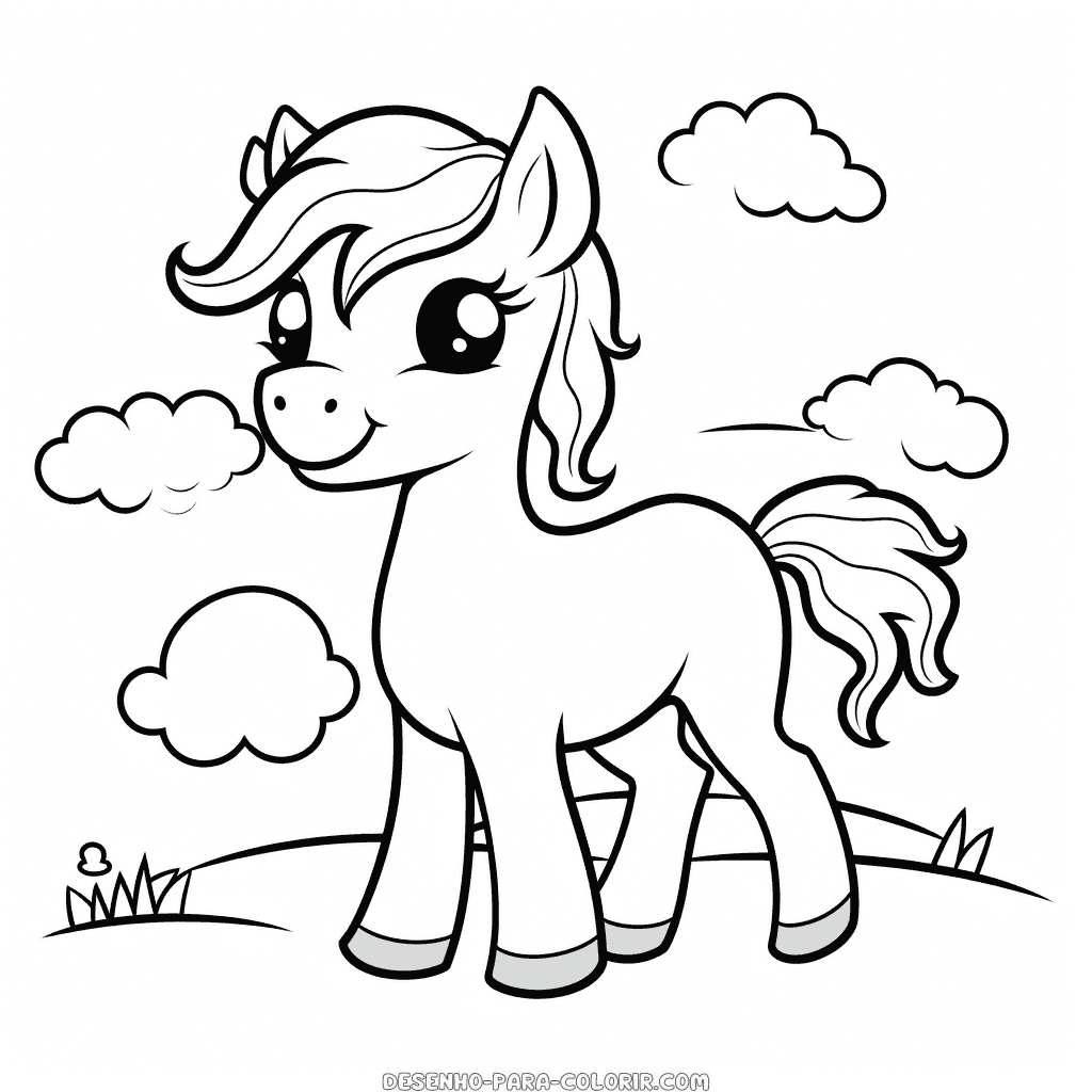 Desenho de desenho de cavalo grátis para colorir