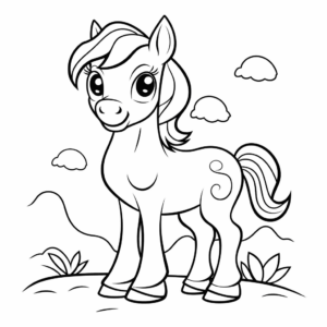 Desenho de desenho de cavalo para crianças para colorir