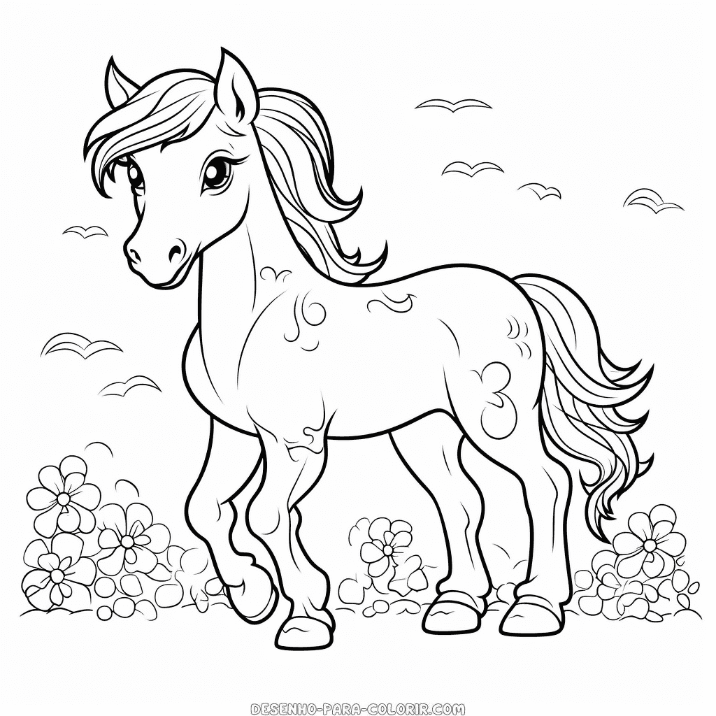 Desenho de desenho de cavalo para impressão para colorir