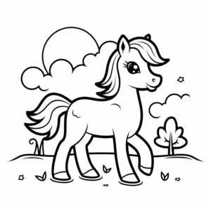 Desenho de desenho de cavalo para imprimir para colorir