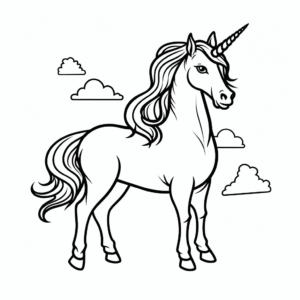 Desenho de desenho grátis de unicórnio para colorir