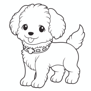 Desenho de desenho livre de cachorro para colorir