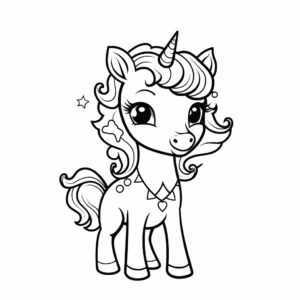 Desenho de design de unicórnio para colorir