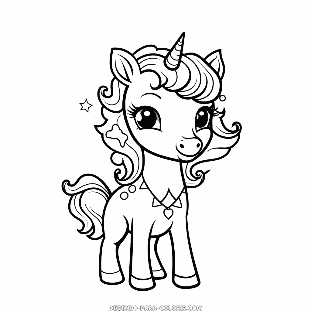 Desenho de design de unicórnio para colorir