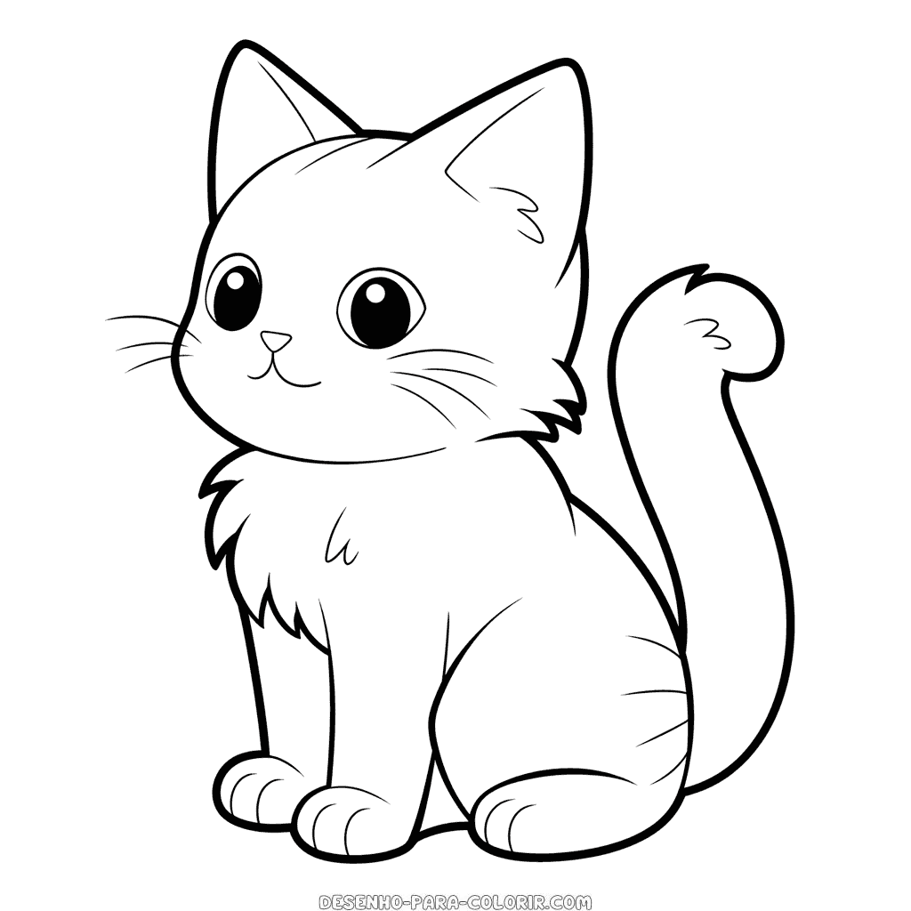 Desenho de design do gato para colorir