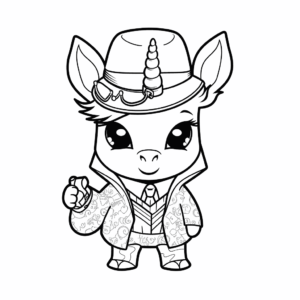 Desenho de detetive unicórnio para colorir