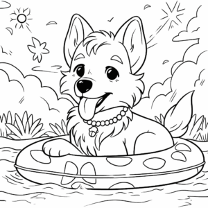 Desenho de dias de cão do verão para colorir