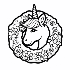 Desenho de donut de unicórnio para colorir