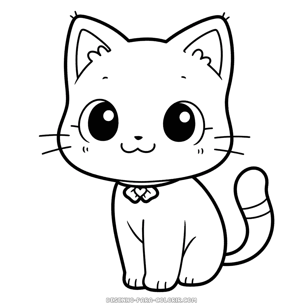 Desenho de doodle de gato para colorir