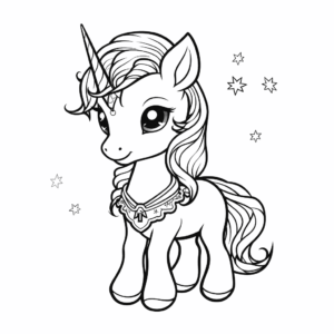 Desenho de elfo de natal unicórnio para colorir