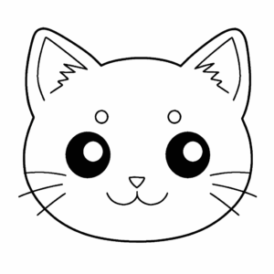 Desenho de emoji de cara de gato para colorir