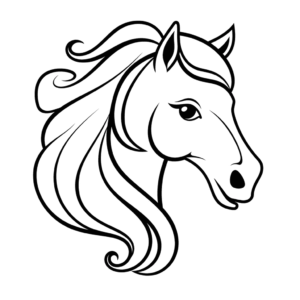 Desenho de emoji de cavalo para colorir