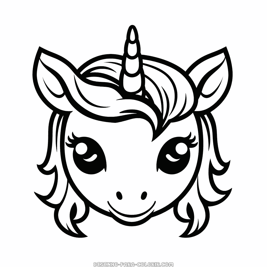 Desenho de emoji de unicórnio para colorir