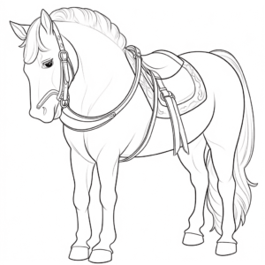 Desenho de equipamento para cavalos para colorir