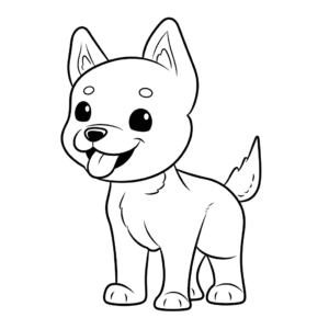 Desenho de esboço do cão para colorir