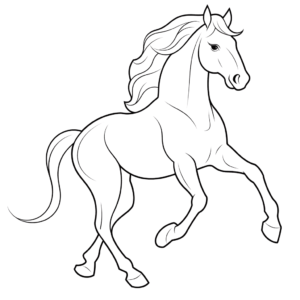 Desenho de esboço do cavalo para colorir